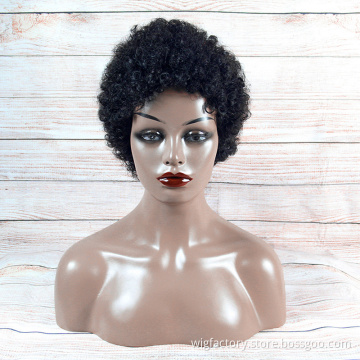 Very Cheap machine made short afro wigs for black women, Africa women human hair wigs short